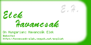 elek havancsak business card