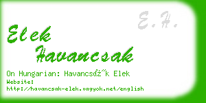 elek havancsak business card